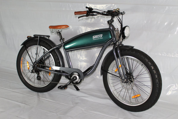 e-Bike "Cruiser", gunmetal (anthrazit met.) mit british green
